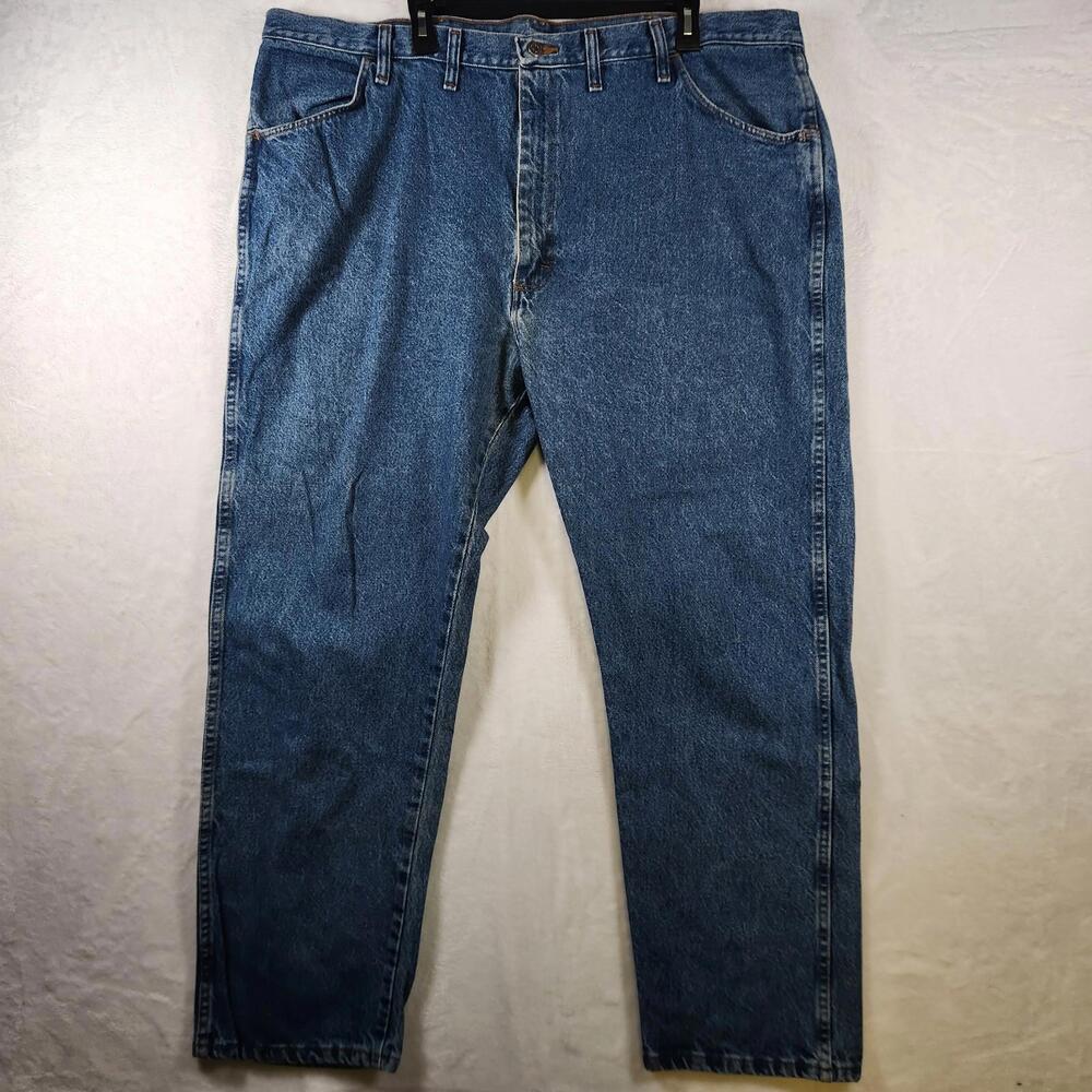 Vtg Brittania Cowboy Cut Jeans 44x30‎ Blue 100% Cotton USA Fabric Heavyweight